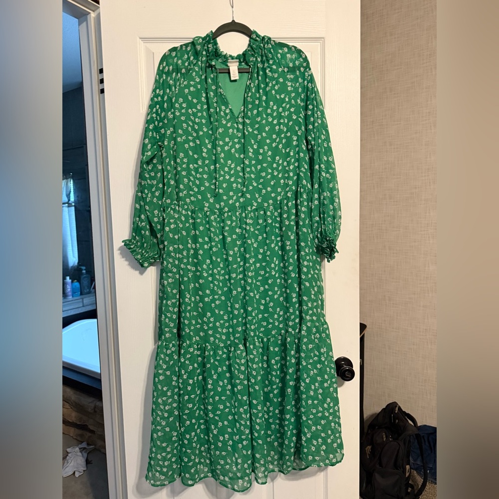 H&M Emerald Floral Dress